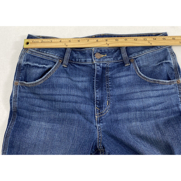 M Jeans Maurices Womens Size 6 Straight Crop Medium Wash Denim Mid Rise Raw‎ Hem - Picture 6 of 10